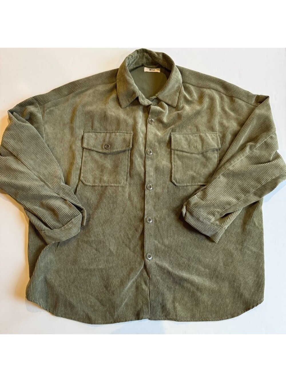 WEGO Olive Green Corduroy Overshirt Jacket - Men’s Large - Japanese Streetwear